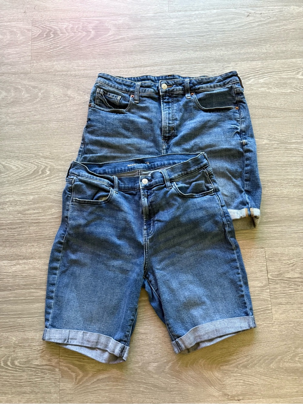 Old Navy Bundle 2 Dark Blue Denim Shorts 14 OG Straight ,Midrise WOW